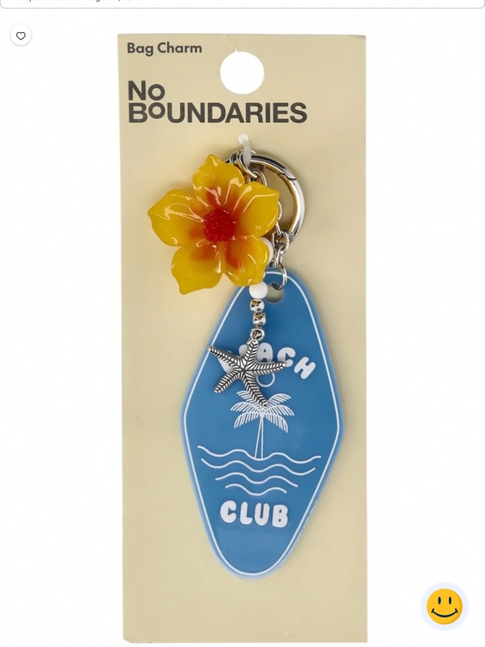 No Boundaries Women's Motel Key Bag Charm, Blue